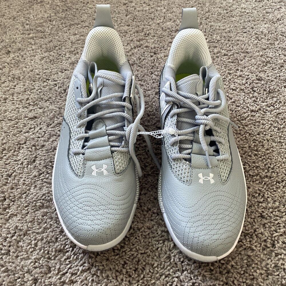 Under Armour Men's Harper 7 Low ST Metal Baseball Cleats Grey / White Size 12.5